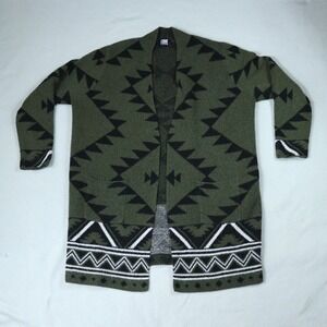FRYE Women's XL Navajo Boho Southwestern Cozy Cardigan Olive Green